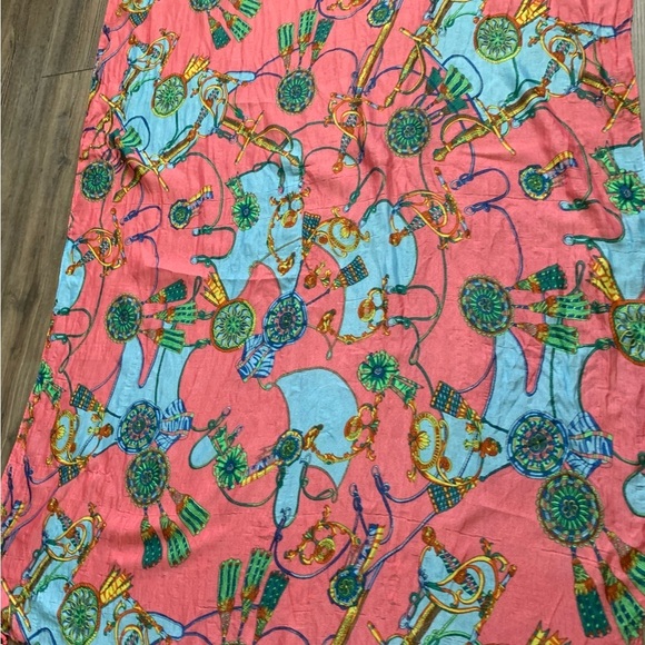 Colorful Sheer Scarf with Abstract Print 38/72 inches - Picture 9 of 11